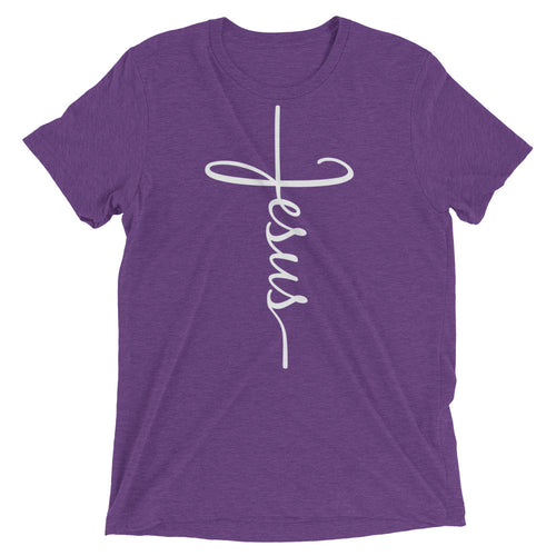 Jesus Cross Bella + Canvas Tri-Blend T-Shirt - Adoration Apparel | Christian Shirts, Hats, for Women, Men and Toddlers