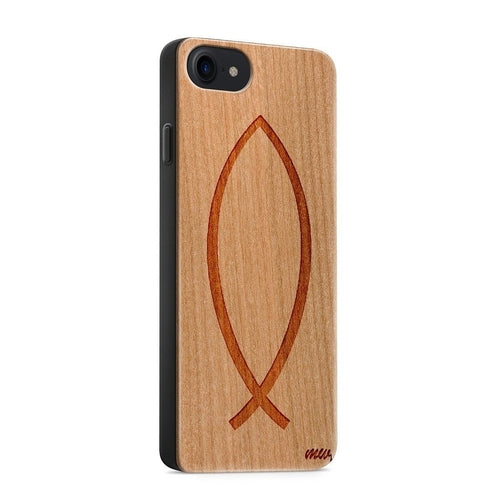 Wood Cell Phone Case for iPhones - Icthus - Adoration Apparel | Christian Shirts, Hats, for Women, Men and Toddlers