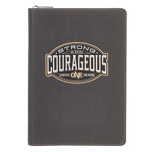 Luxleather Be Strong and Courageous Zipper Closure Journal - Adoration Apparel | Christian Shirts, Hats, for Women, Men and Toddlers