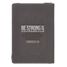 Load image into Gallery viewer, Luxleather Be Strong and Courageous Zipper Closure Journal - Adoration Apparel | Christian Shirts, Hats, for Women, Men and Toddlers