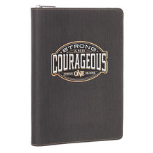 Load image into Gallery viewer, Luxleather Be Strong and Courageous Zipper Closure Journal - Adoration Apparel | Christian Shirts, Hats, for Women, Men and Toddlers