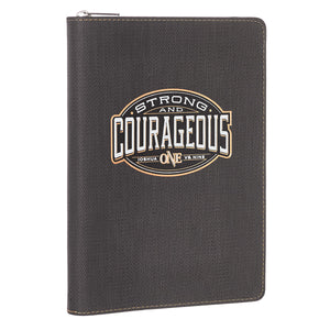 Luxleather Be Strong and Courageous Zipper Closure Journal - Adoration Apparel | Christian Shirts, Hats, for Women, Men and Toddlers