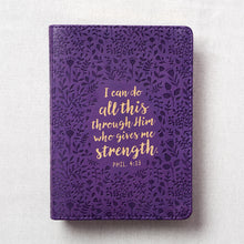 Load image into Gallery viewer, LuxLeather I Can Do All This Handy-sized Journal- Philippians 4:13 - Adoration Apparel | Christian Shirts, Hats, for Women, Men and Toddlers
