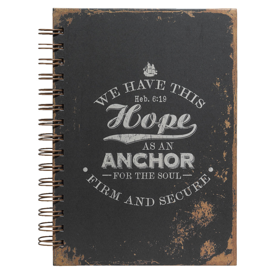 Hope As An Anchor Large Hardcover Wirebound Journal - Adoration Apparel | Christian Shirts, Hats, for Women, Men and Toddlers
