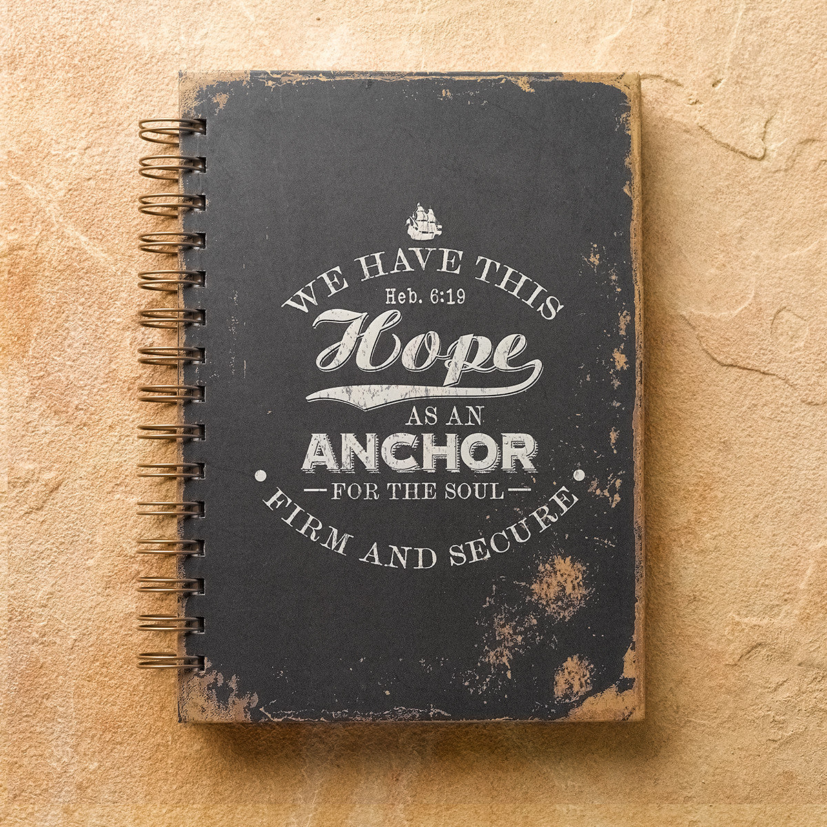 Hope As An Anchor Large Hardcover Wirebound Journal - Adoration Apparel | Christian Shirts, Hats, for Women, Men and Toddlers