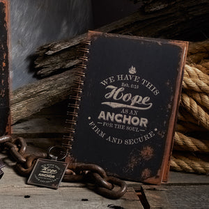 Hope As An Anchor Large Hardcover Wirebound Journal - Adoration Apparel | Christian Shirts, Hats, for Women, Men and Toddlers