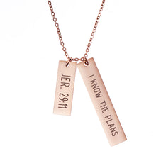 Load image into Gallery viewer, Jeremiah 29:11 Double Bar Necklace - Adoration Apparel | Christian Shirts, Hats, for Women, Men and Toddlers
