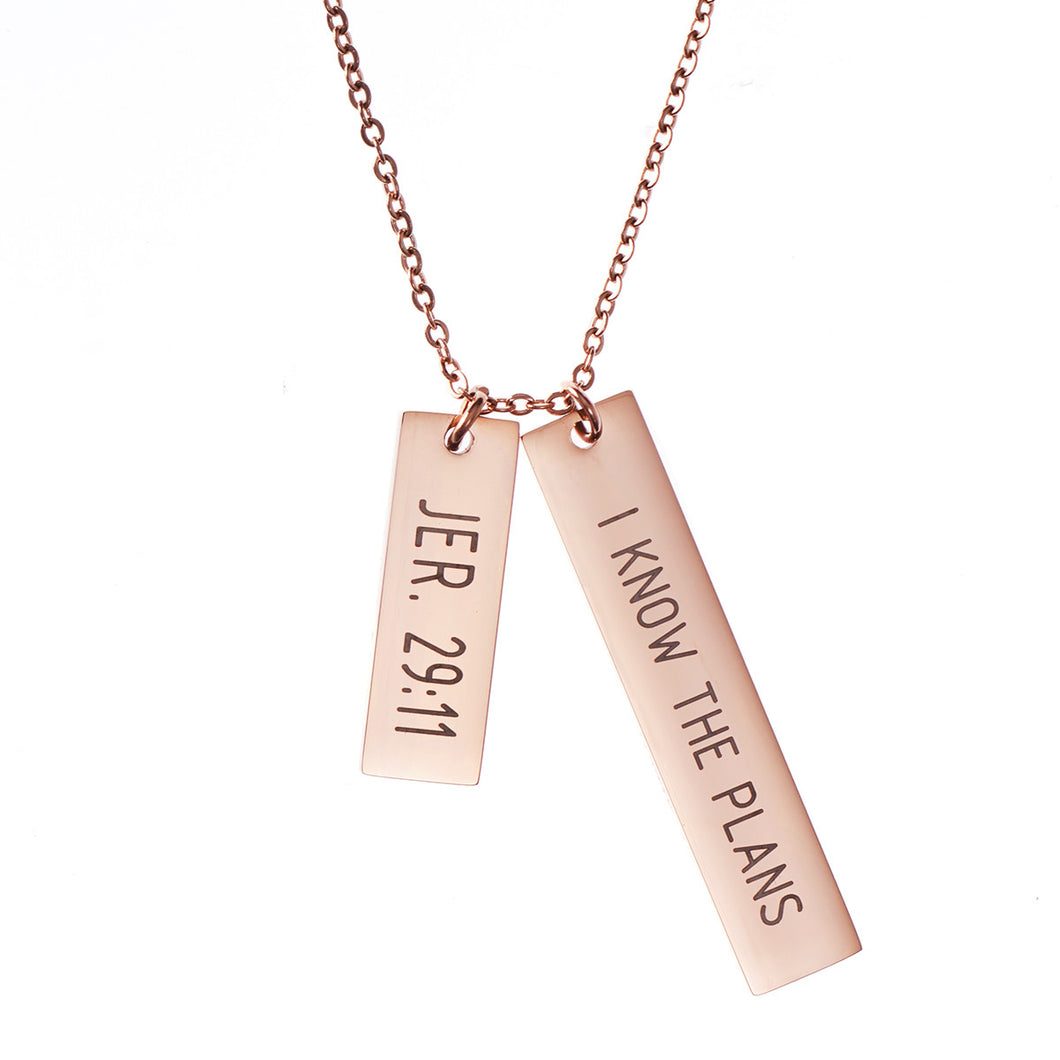 Jeremiah 29:11 Double Bar Necklace - Adoration Apparel | Christian Shirts, Hats, for Women, Men and Toddlers