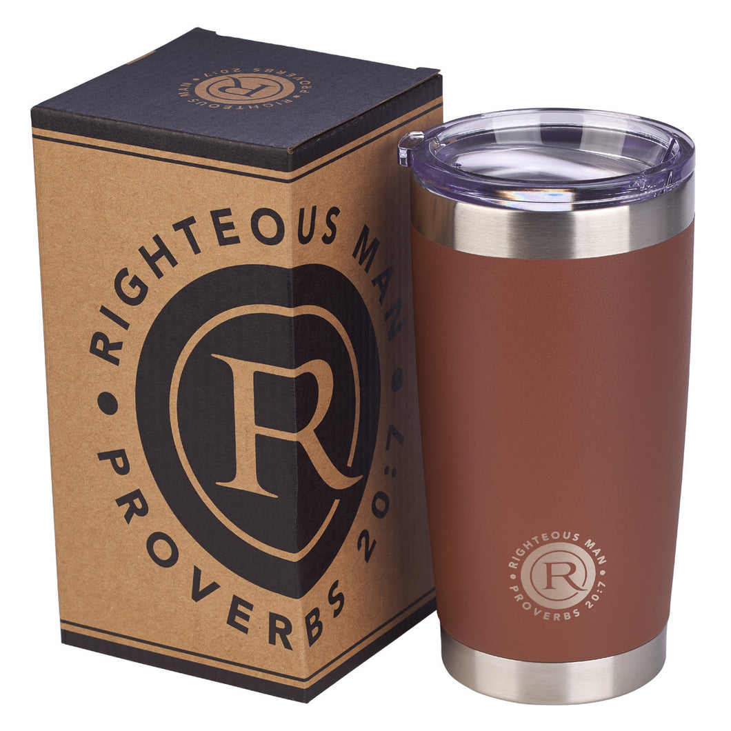 Stainless Steel Righteous Man Travel Mug - Adoration Apparel | Christian Shirts, Hats, for Women, Men and Toddlers