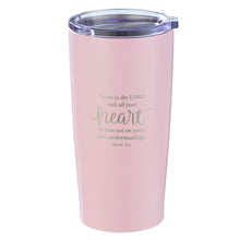 Load image into Gallery viewer, Stainless Steel Trust in The Lord Travel Mug - Adoration Apparel | Christian Shirts, Hats, for Women, Men and Toddlers