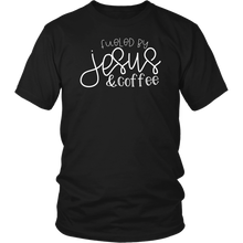 Load image into Gallery viewer, Fueled by Jesus &amp; Coffee- shirts and hoodie - Adoration Apparel | Christian Shirts, Hats, for Women, Men and Toddlers