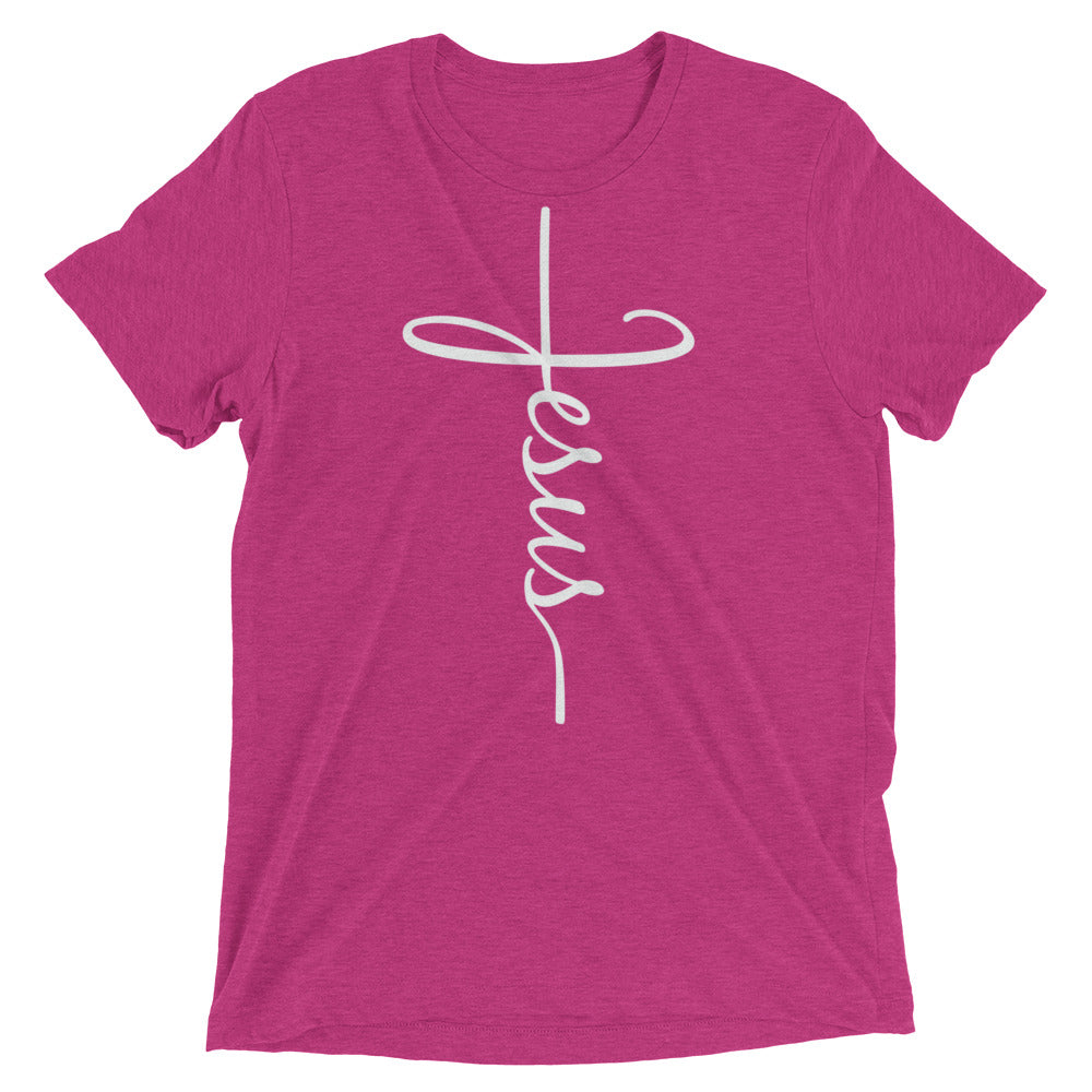 Jesus Cross Bella + Canvas Tri-Blend T-Shirt - Adoration Apparel | Christian Shirts, Hats, for Women, Men and Toddlers