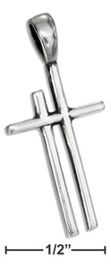 Sterling Silver Double Overlapping Cross Charm - Adoration Apparel | Christian Shirts, Hats, for Women, Men and Toddlers